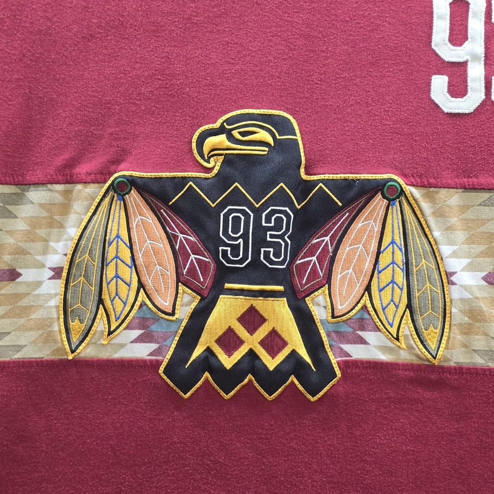 Ecko Unltd Shirt Mens 3XL Red 93 Eagle Aztec Graphic Embroidered Streetwear - Picture 3 of 10